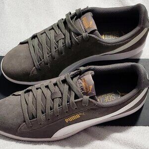 PUMA "Vikky-V3" Women's Suede- Softfoam- LowTop Sneakers- SteelGray